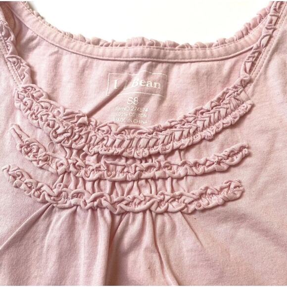 L.L. Bean Pink Ruffle Sleeveless Top & Old Navy Leggings Set Girls Medium 8 EUC - Picture 3 of 6